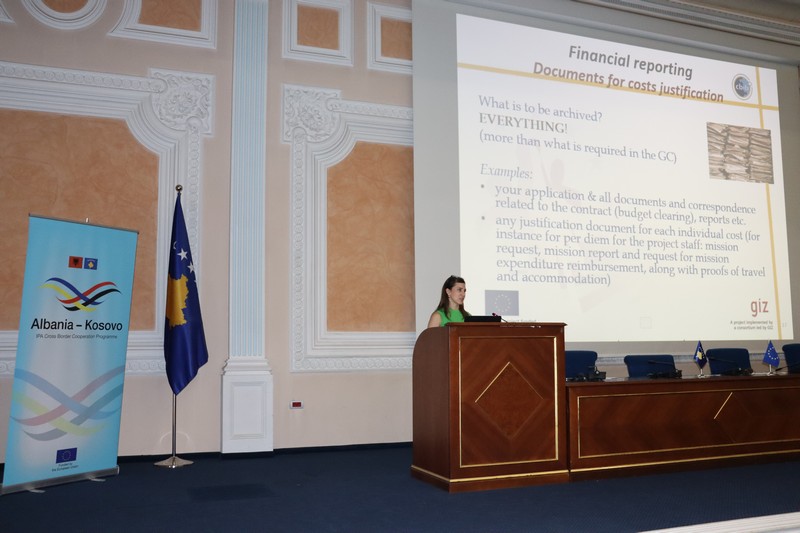 A training held in Pristina for the beneficiaries of the projects within the IPA II program of Cross-Border Cooperation Albania – Kosovo